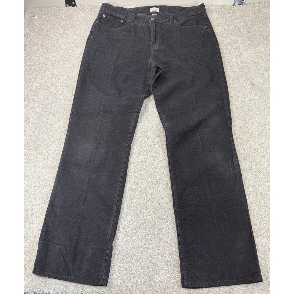 GAP Straight Fit Corduroy Pants Men's 38x34 Black Cotton Causal Preppy